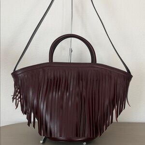 Trademark Fringe Leather Shoulder Bag